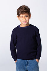Boy's Long Sleeve Round Neckline Slim Fit Basic Comfy Classic Pullover
