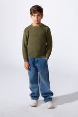 Boy's Long Sleeve Round Neckline Slim Fit Basic Comfy Classic Pullover
