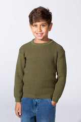 Boy's Long Sleeve Round Neckline Slim Fit Basic Comfy Classic Pullover