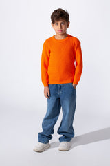 Boy's Long Sleeve Round Neckline Slim Fit Basic Comfy Classic Pullover