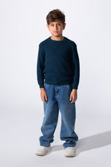 Boy's Long Sleeve Round Neckline Slim Fit Basic Comfy Classic Pullover