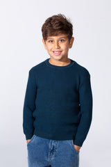 Boy's Long Sleeve Round Neckline Slim Fit Basic Comfy Classic Pullover