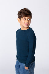 Boy's Long Sleeve Round Neckline Slim Fit Basic Comfy Classic Pullover