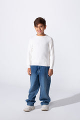 Boy's Long Sleeve Round Neckline Slim Fit Basic Comfy Classic Pullover