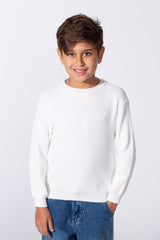 Boy's Long Sleeve Round Neckline Slim Fit Basic Comfy Classic Pullover