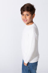 Boy's Long Sleeve Round Neckline Slim Fit Basic Comfy Classic Pullover
