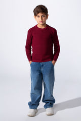 Boy's Long Sleeve Round Neckline Slim Fit Basic Comfy Classic Pullover