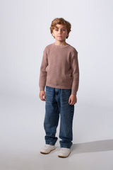Boy's Long Sleeve Round Neckline Slim Fit Basic Comfy Classic Pullover