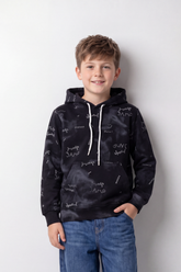 Boy's Tomato Store Fleece Hoodie Sweatshirt Slim Fit Allover Handwritten Script Print