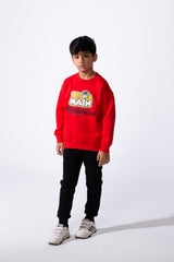 Boy’s Melton Front Graphic Print Slim Fit 2-Pieces Outfit Set