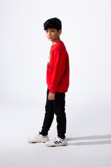 Boy’s Melton Front Graphic Print Slim Fit 2-Pieces Outfit Set