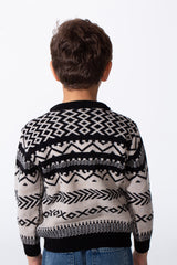 Boy's Jakar Slim Fit Printed Round Neck Long Sleeve Pullover