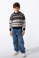 Boy's Jakar Slim Fit Printed Round Neck Long Sleeve Pullover