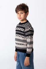 Boy's Jakar Slim Fit Printed Round Neck Long Sleeve Pullover