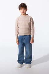 Boy's Round Neck Slim Fit Breathable Fabric Pullover