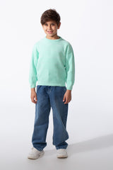 Boy's Round Neck Slim Fit Breathable Fabric Pullover