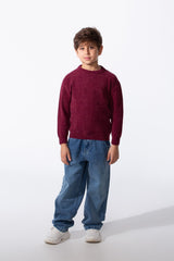 Boy's Round Neck Slim Fit Breathable Fabric Pullover
