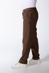 Men's Ribbed Fabric Standard Waistband With Belt Loops Simple Side Pockets Daily Look Pants