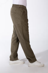 Men's Ribbed Fabric Standard Waistband With Belt Loops Simple Side Pockets Daily Look Pants