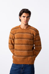 Men's Crew Neck Slim Fit Striped Pullover