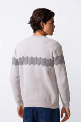 Men's Long Sleeves Slim Fit Striped Rounded Pullover