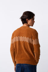 Men's Long Sleeves Slim Fit Striped Rounded Pullover