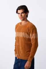 Men's Long Sleeves Slim Fit Striped Rounded Pullover