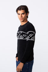 Men's Printed Slim Fit Rounded Pullover