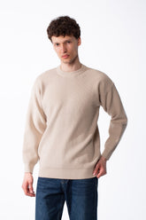 Men's Waffle-Knit Breathable Fabric Ribbed Crew Neck Long Sleeves Casual Wardrobes Pullover