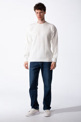 Men's Waffle-Knit Breathable Fabric Ribbed Crew Neck Long Sleeves Casual Wardrobes Pullover