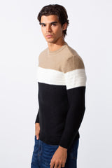 Men's Slim Fit Striped Classic Round Neck Pullover