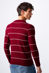 Men's Striped Round Neck Slim Fit Pullover