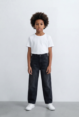 Boy's Tomato Store Boyfriend Jeans Pants With Button Closure & Five-Pocket Design Casual Everyday Denim