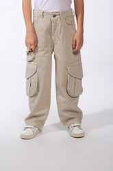 Girl’s Slouchy Cargo Gabardine Unique Pants