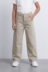 Girl's Slouchy Boyfriend Jeans Pants Oversized Barrel Leg with Used Effect Tomato Store