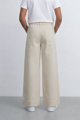 Girl's Tomato Store Wide Leg Pants Twill Pants High Rise Waist Front Pleat Detail