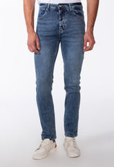 Men's Vintage Look Slim Fit Basic Jeans Pants