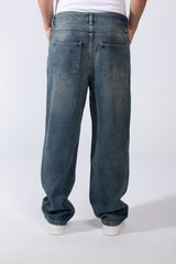 Men's Classic Jeans With Elasticated Waistband Drawstrings For Custom Comfy Fit Wide Leg Pants