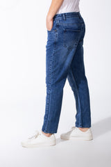 Men's Mid-Wash Tapered Jeans Tailored Look Five Pocket Design Boyfriend Versatile Denims Pants