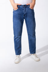 Men's Mid-Wash Tapered Jeans Tailored Look Five Pocket Design Boyfriend Versatile Denims Pants