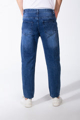 Men's Mid-Wash Tapered Jeans Tailored Look Five Pocket Design Boyfriend Versatile Denims Pants