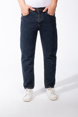 Men's Mid-Wash Tapered Jeans Tailored Look Five Pocket Design Boyfriend Versatile Denims Pants