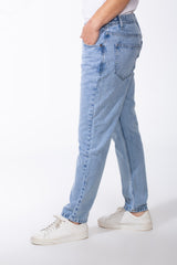 Men's Mid-Wash Tapered Jeans Tailored Look Five Pocket Design Boyfriend Versatile Denims Pants