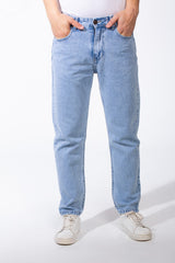 Men's Mid-Wash Tapered Jeans Tailored Look Five Pocket Design Boyfriend Versatile Denims Pants
