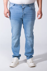 Men's Denim Fabric Belt Loops Buttons Closure Casual Design For Big Size Comfy Every Day Wear Jeans Pants