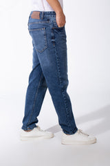 Men's Acid Wash Boyfriend Denim Patch Detail Bold Versatile Pants