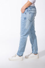 Men's Acid Wash Five Pockets Boyfriend Fit Denim Jeans Pants