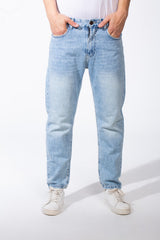 Men's Acid Wash Five Pockets Boyfriend Fit Denim Jeans Pants