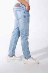 Men's Acid Wash Five Pockets Boyfriend Fit Denim Jeans Pants