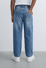 Boy's Tomato Store Boyfriend Fit Jeans With Elastic Drawstring Waist Comfortable & Stylish Everyday Denim Pants